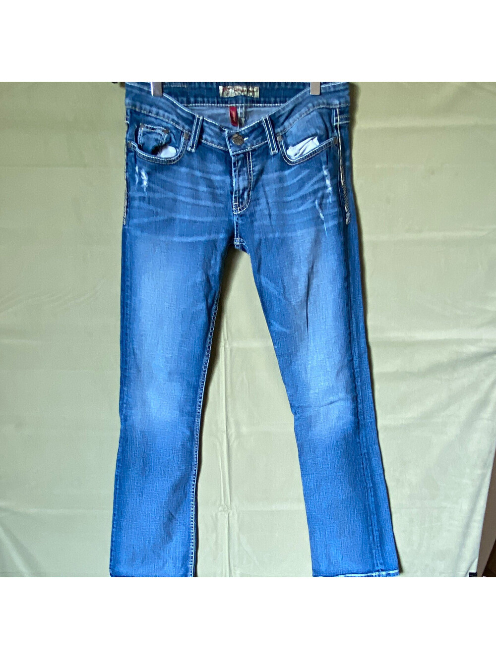 BKE Women's Jeans Blue Medium Wash Distressed 5-Pocket Denim Size 30x33
